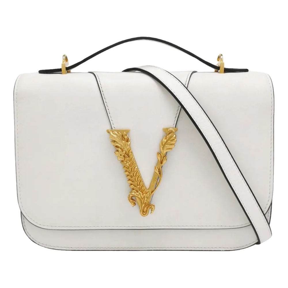 Versace Crossbody Bag in White with Gold Detail